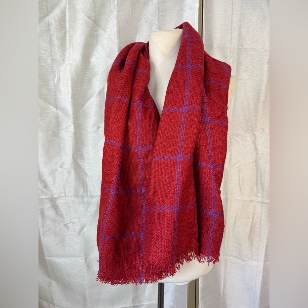 Red and purple Plaid Scarf